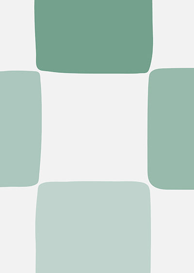 Echantillon panoramique papier peint Carreaux Dessinés Camaïeu Vert