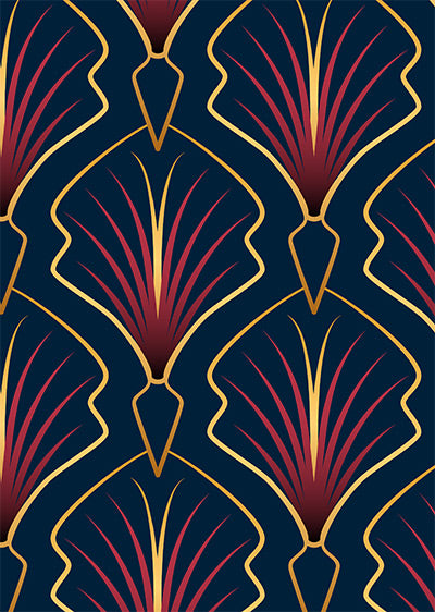 Echantillon papier peint panoramique motif art déco Palm Spring