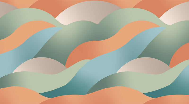 Papier peint paysage abstrait Hills Vert