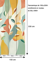 Papier peint feuillage – Feuilles graphiques abstraites