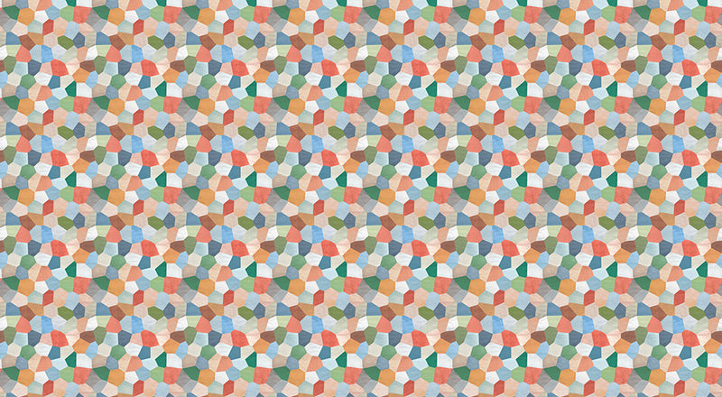 Papier peint géométrique – Mosaïque multicolore Facettes