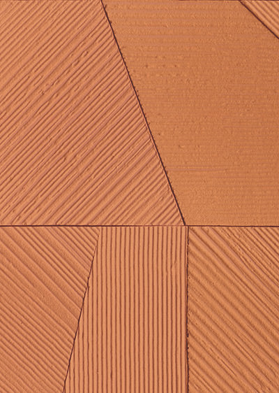 Echantillon papier peint panoramique plâtre Plaster Tiles Terracotta