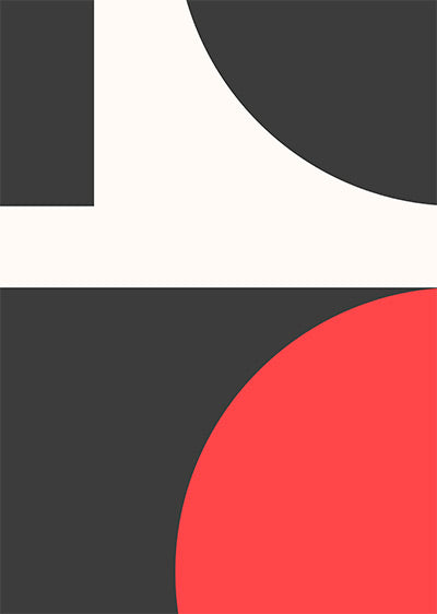 Echantillon papier peint graphique abstrait Bauhaus Anthracite