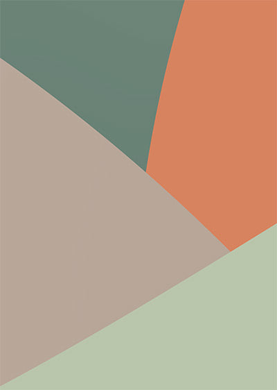 Echantillon papier peint paysage abstrait Hills Vert