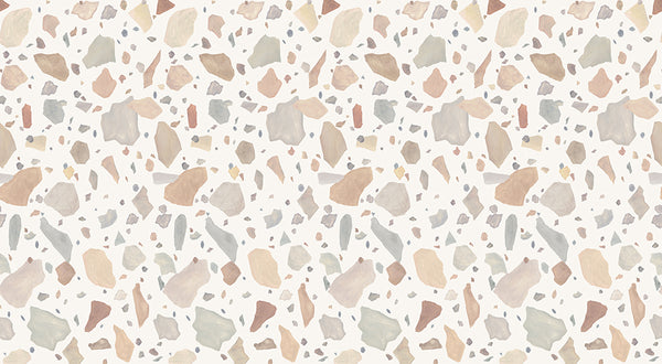 Papier peint contemporain Terrazzo grands motifs aquarelle