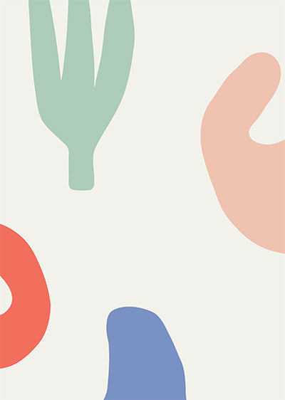 Echantillon papier peint formes découpées Bleu