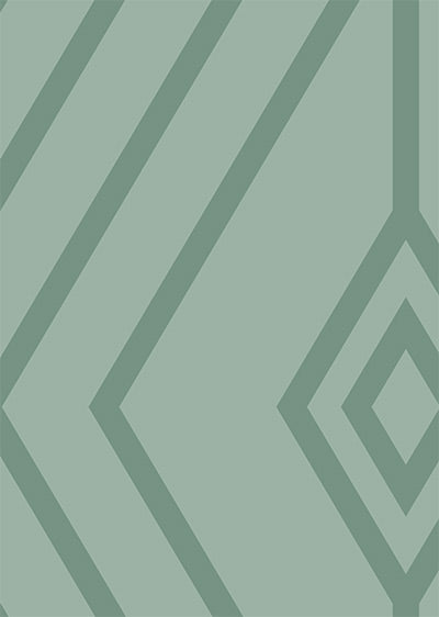 Echantillon papier peint panoramique art déco Ondulato Céladon
