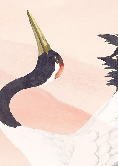 Echantillon papier peint Japon Envolée de Grues Pêche