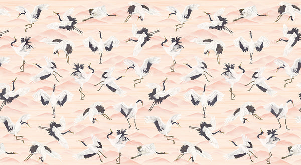 Papier peint Japon Envolée de Grues Pêche