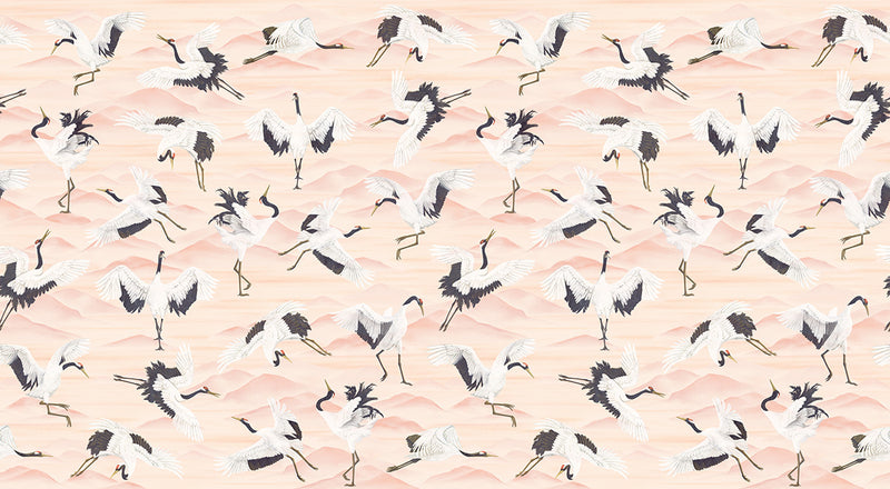 Papier peint Japon Envolée de Grues Pêche
