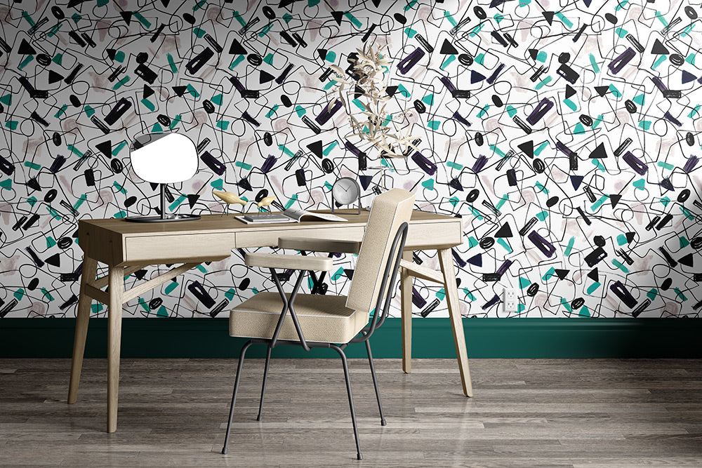 Papier peint rétro marron et beige - papier peint géométrique intissé pour salon & couloir Papier peint rétro marron et beige - papier peint géométrique intissé pour salon & couloir