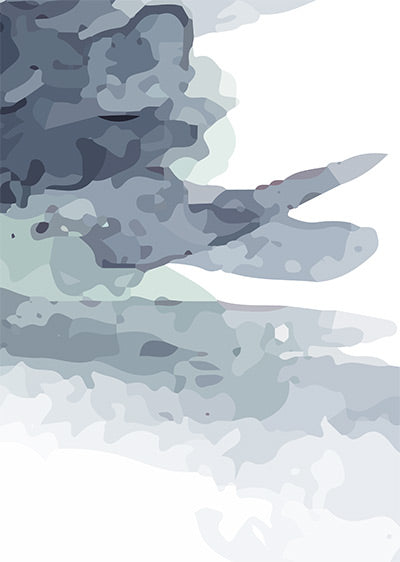 Echantillon papier peint panoramique paysage aquarelle Sous la neige