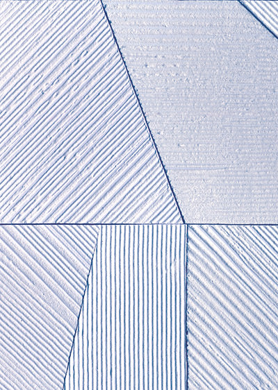 Echantillon papier peint panoramique plâtre Plaster Tiles Indigo