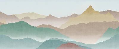 Papier peint panoramique Montagnes Colorées 600 x 250