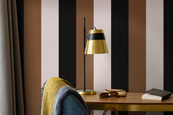 Papier peint chic – Rayure large texturée Joséphine