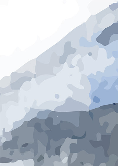 Echantillon papier peint panoramique montagnes aquarelle Brume