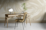 Papier peint végétal Monstera Deliciosa Beige
