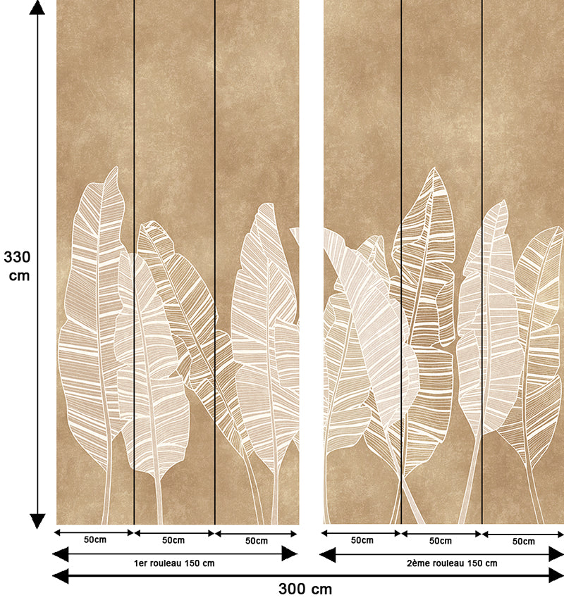 Papier peint feuille de bananier – Feuillage Moderne Monochrome