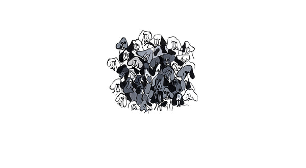 Papier peint panoramique animaux - Médaillon Chiens