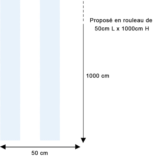 Papier peint rayures larges bleu pastel