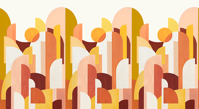 Papier peint Graphique abstrait - Los Angeles Ocre