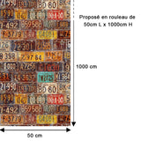 Papier peint plaques immatriculation