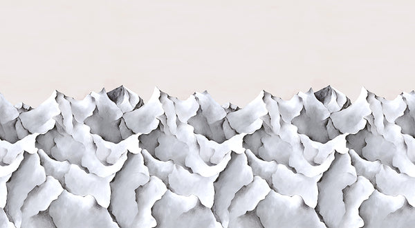 Papier peint panoramique Les Cimes Noir et Blanc