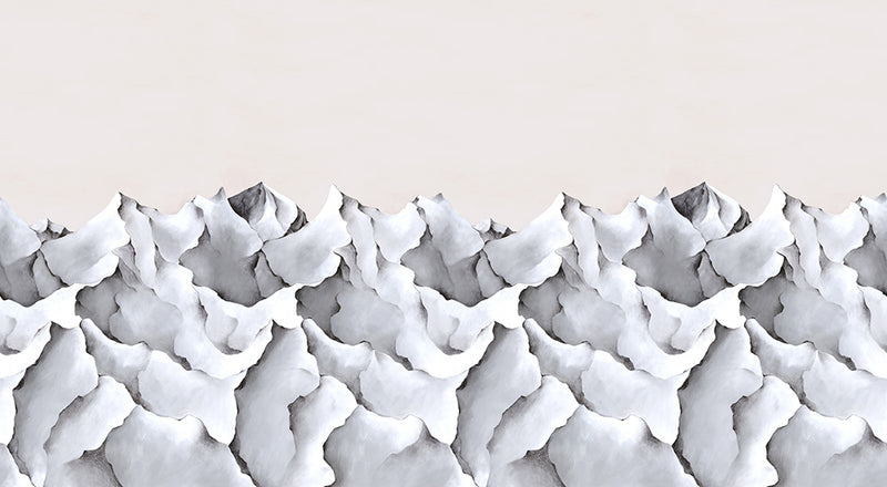 Papier peint panoramique Les Cimes Noir et Blanc