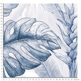 Papier peint graphique – Jungle Tropicale Monochrome marine