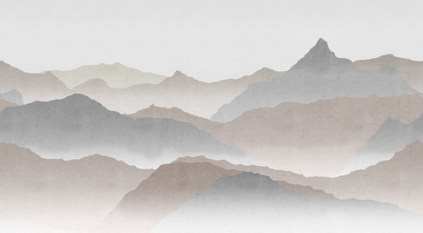 Papier peint panoramique Montagnes Brumeuses