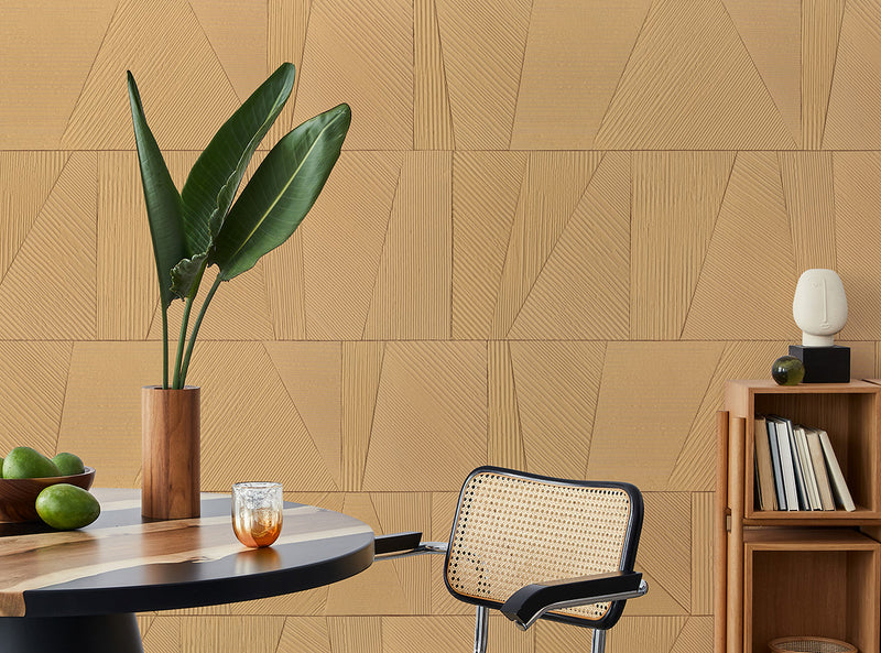 Papier peint panoramique plâtre Plaster Tiles Ocre