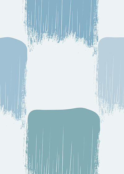 Echantillon papier peint panoramique Damier Pinceau Bleu