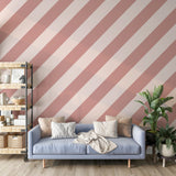 Papier peint panoramique rayures Marjorie Blush