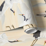 Papier peint Japon Envolée de Grues Neutre