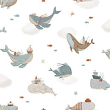 PAPIER PEINT ENFANT - VOYAGE AVEC LES BALEINES