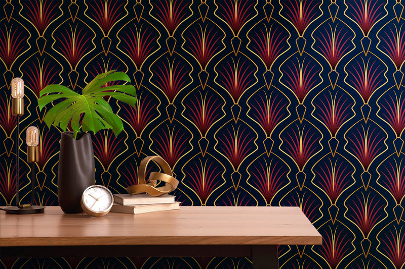 Papier peint panoramique motif art déco Palm Spring