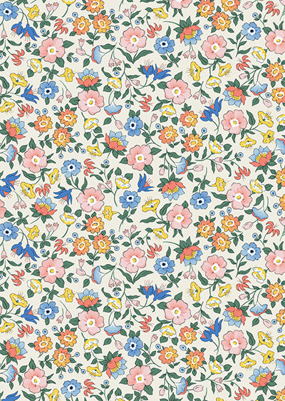 Echantillon papier peint panoramique motif Mille Fleurs