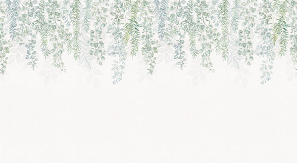 Papier peint panoramique végétal Cascade de Feuilles