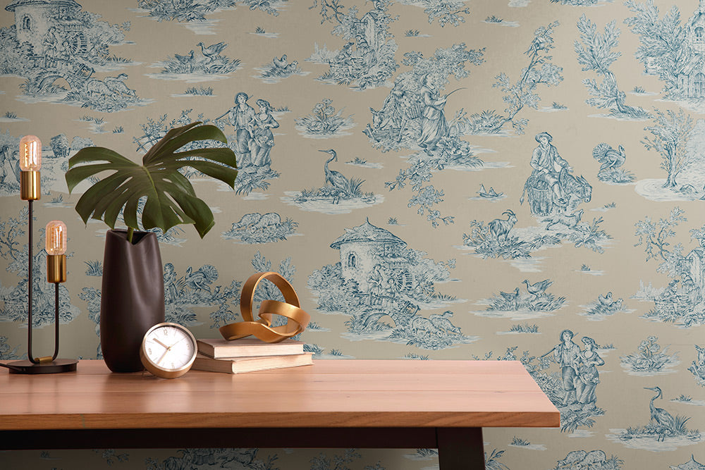 Papier Peint Toile De Jouy Moderne