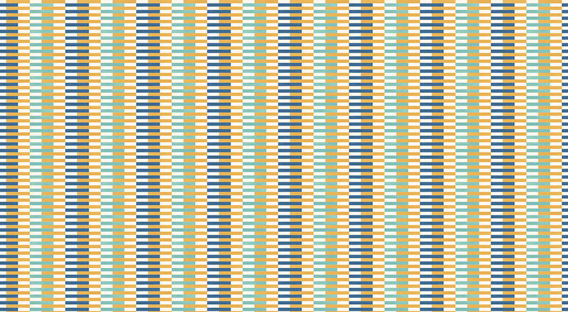 Papier peint panoramique Rayures Claudie Bleu Moutarde