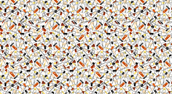 Papier peint Géométrique Vintage Jaune Beige Marron