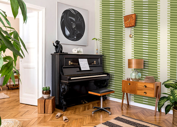 Papier peint moderne chic – Jeu de rayures contemporaines horizontales et verticales