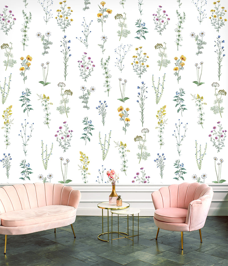 Papier peint fleurs "L'herbier"