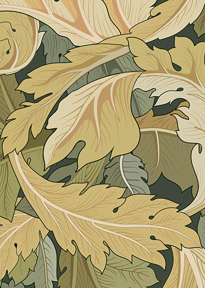 Echantillon papier peint panoramique végétal Art nouveau