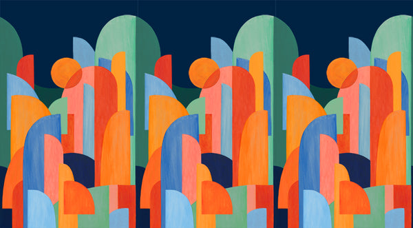 Papier peint Graphique abstrait - Brasilia Colorblock
