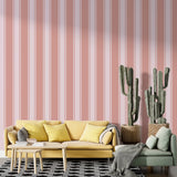 Papier peint rayures Ambre Rose