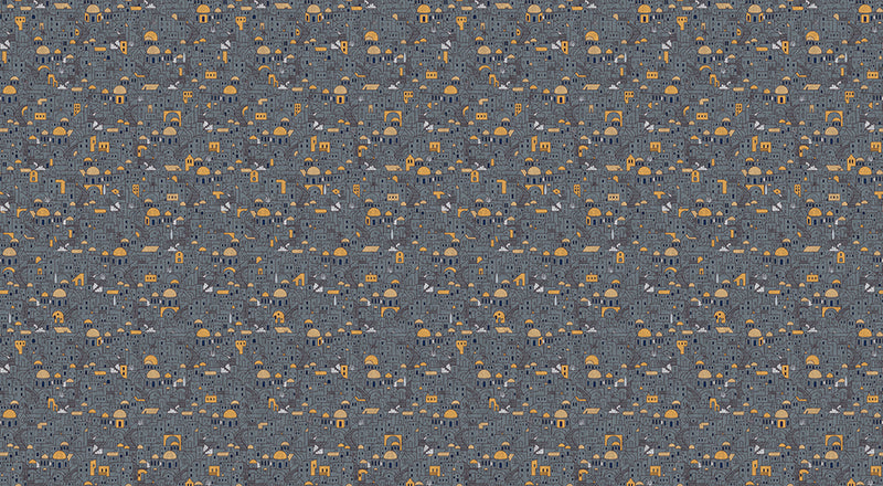 Papier peint panoramique Santorini Silver Gold