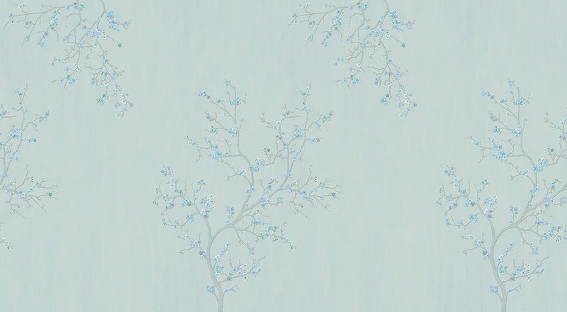 Papier peint fleur de cerisier Hanami Bleu