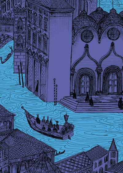 Echantillon peint Venise Guimauve Indien