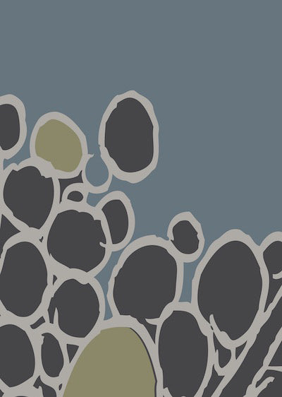 Echantillon Aller voir la mer noir sur bleu